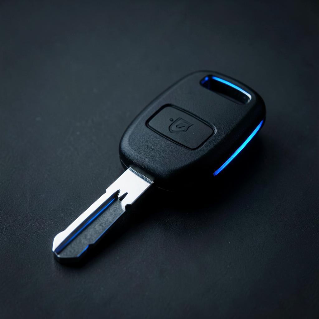 New replacement remote car key with clean cut blade after service