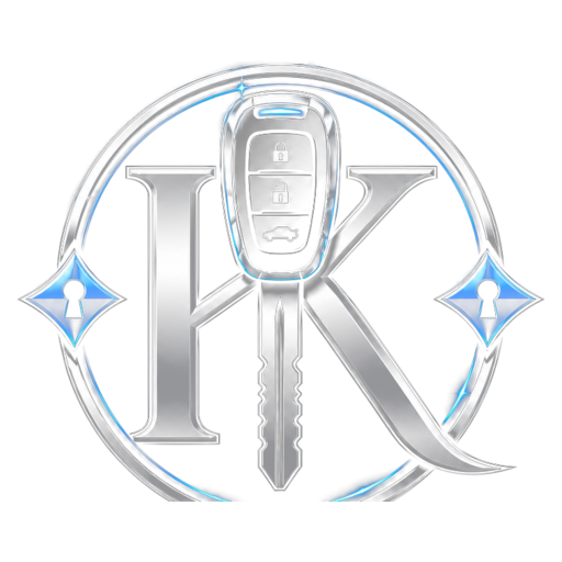 The Key Master logo — stylised K formed with a car key and remote fob
